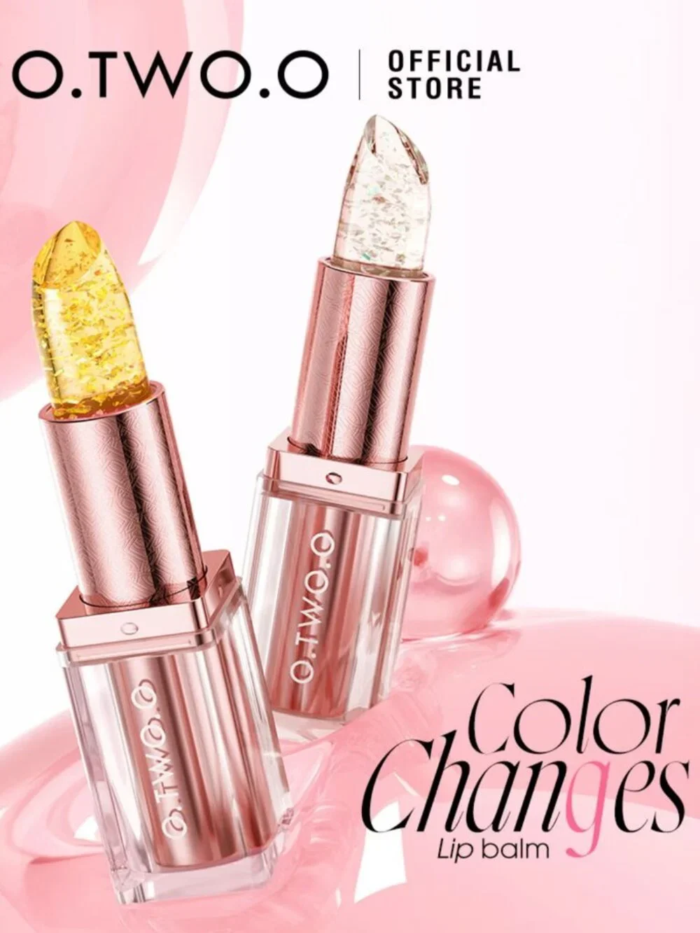 O.TWO.O Sparkling ColorChanging LipBalm Hydrating Moonlight Tint Glossy Lip Care